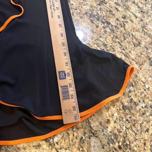 Entrancy women’s vintage black halter Midi dress w orange trim no size tag - Picture 5 of 5